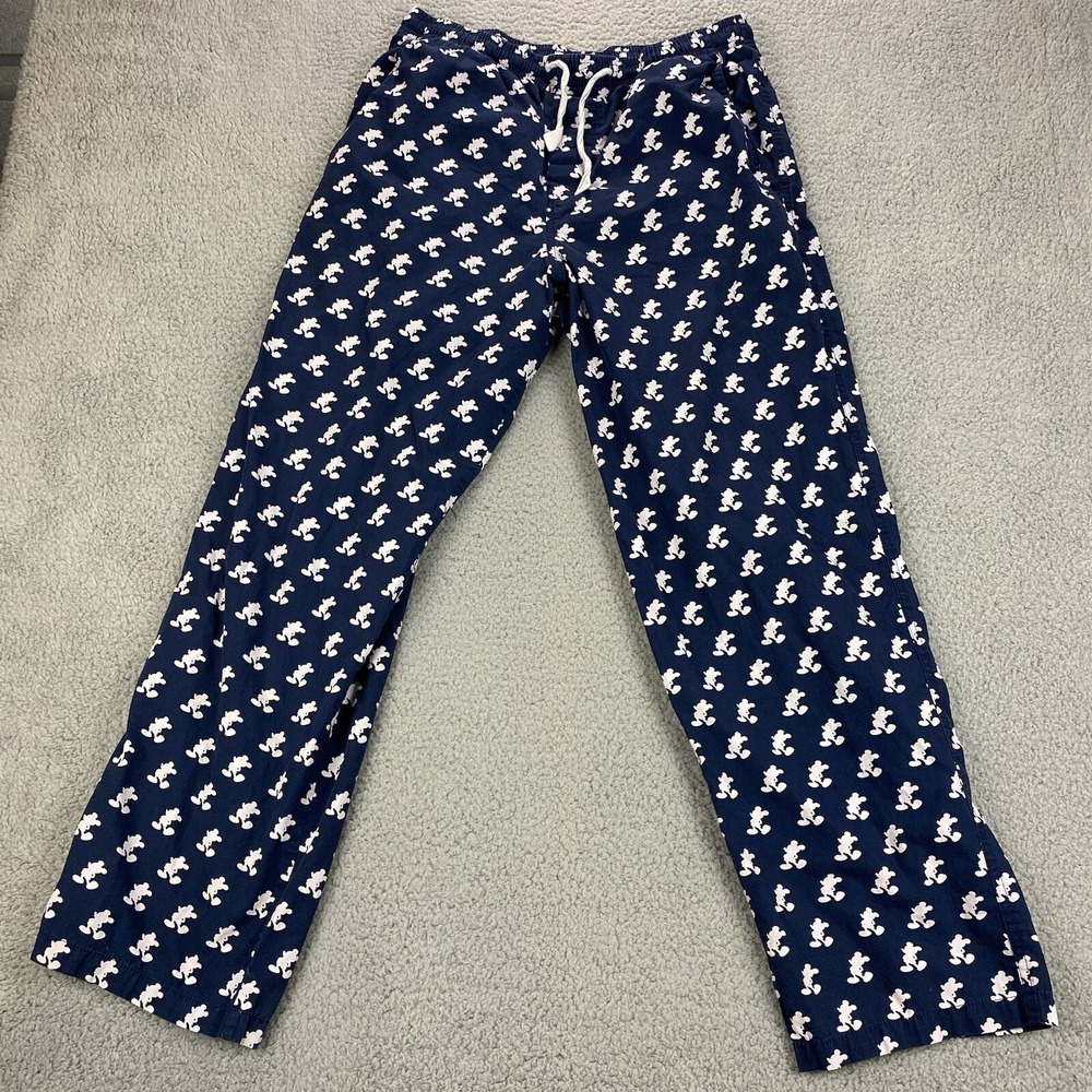 Disney‎ Parks Mickey Mouse Lounge Pants Medium Navy Pajama Authentic AOP